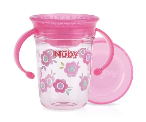 Nuby - 360° Wonder Cup met handvaten uit Tritan™ - Roze - 240ml - 6m+