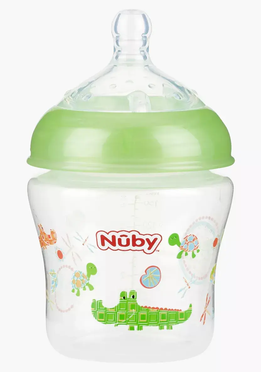 Nuby - Brede Hals Fles - 180ML - krokodil groen