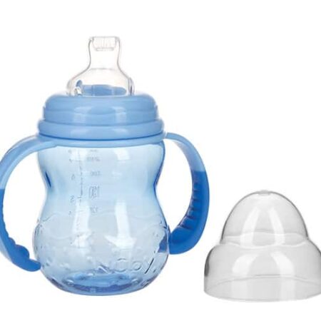 Nuby - Trainingsfles met brede nek, antikoliek drinktuit en afneembare handvaten uit Tritan™ - Vari-Flo - 240ml - 6m+