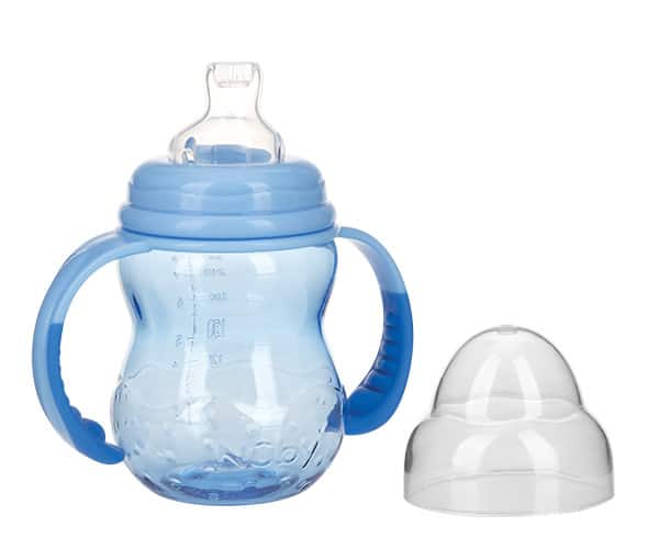 Nuby - Trainingsfles met brede nek, antikoliek drinktuit en afneembare handvaten uit Tritan™ - Vari-Flo - 240ml - 6m+