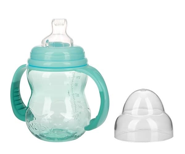 Nuby - Trainingsfles met brede nek, antikoliek drinktuit en afneembare handvaten uit Tritan™ - Vari-Flo - 240ml - 6m+