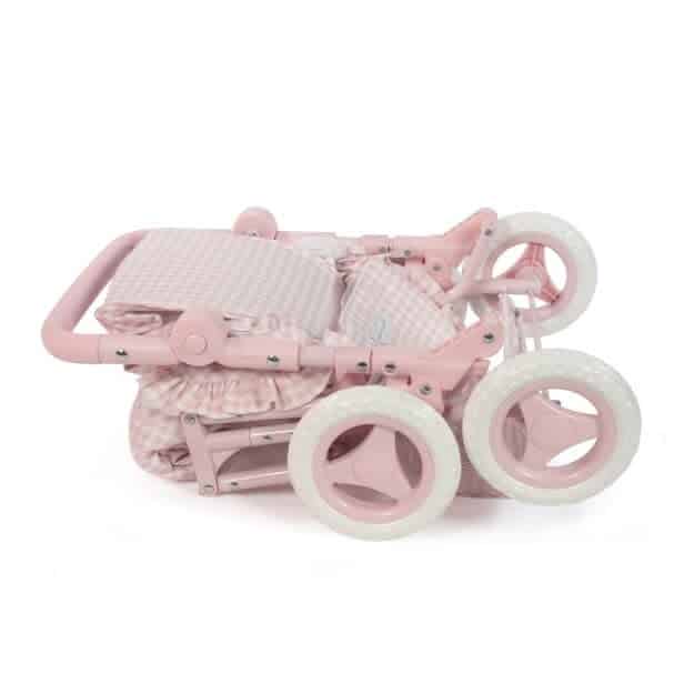 Pasito a Pasito - Puschair with Footmuff Tom Pink Vichy Checks