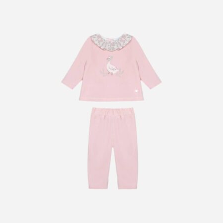 Patachou - 2-delig setje velours - dusty rose