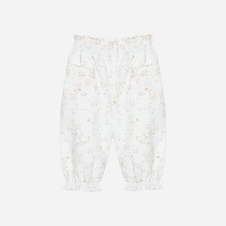 Patachou - Broek velours met bloemen - Ecru