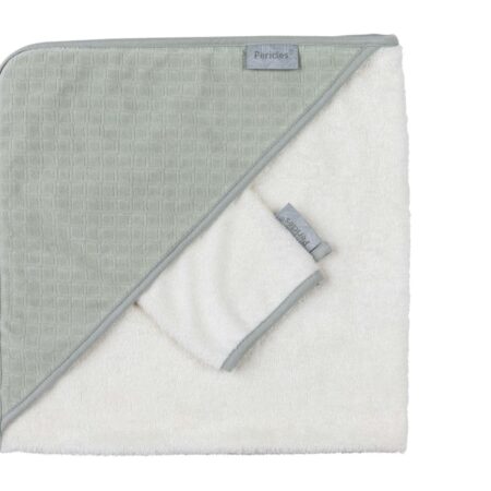 Pericles - Badcape+Washand Moss Square Off White