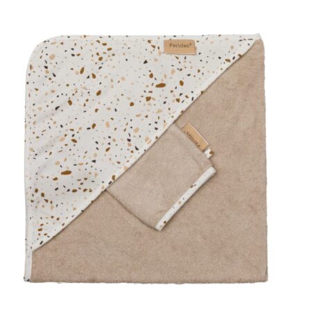 Pericles - Badcape+Washand Sprinkles Taupe