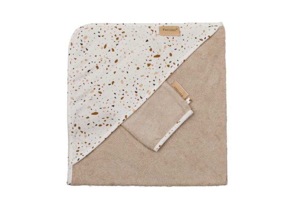 Pericles - Badcape+Washand Sprinkles Taupe
