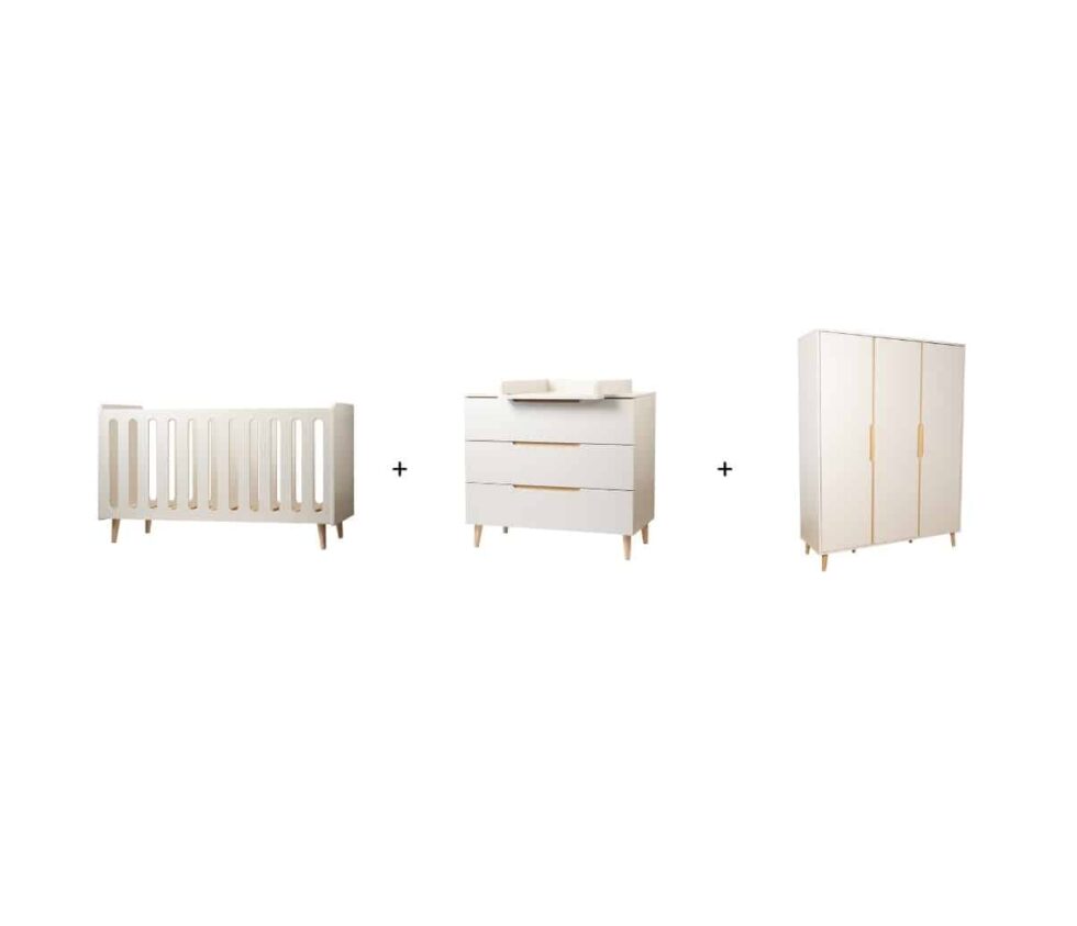 Pericles - Trio Pack Bed 60X120 + Commode + Kast 3-D Nomad Dune Beige