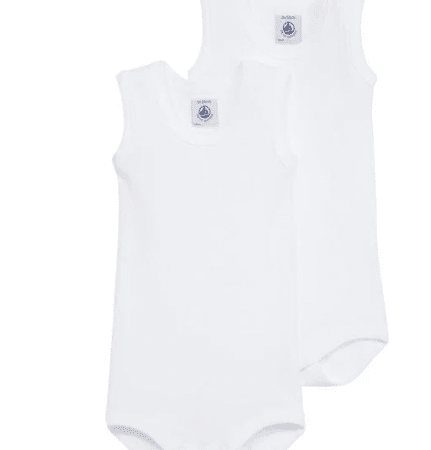 Petit Bateau - Body's 2 Pack - Zonder Mouw - Wit