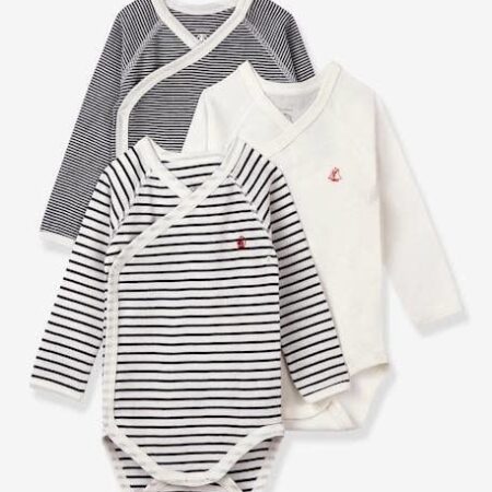 Petit Bateau - Omslag Body Met Lange Mouwen - 3Pack