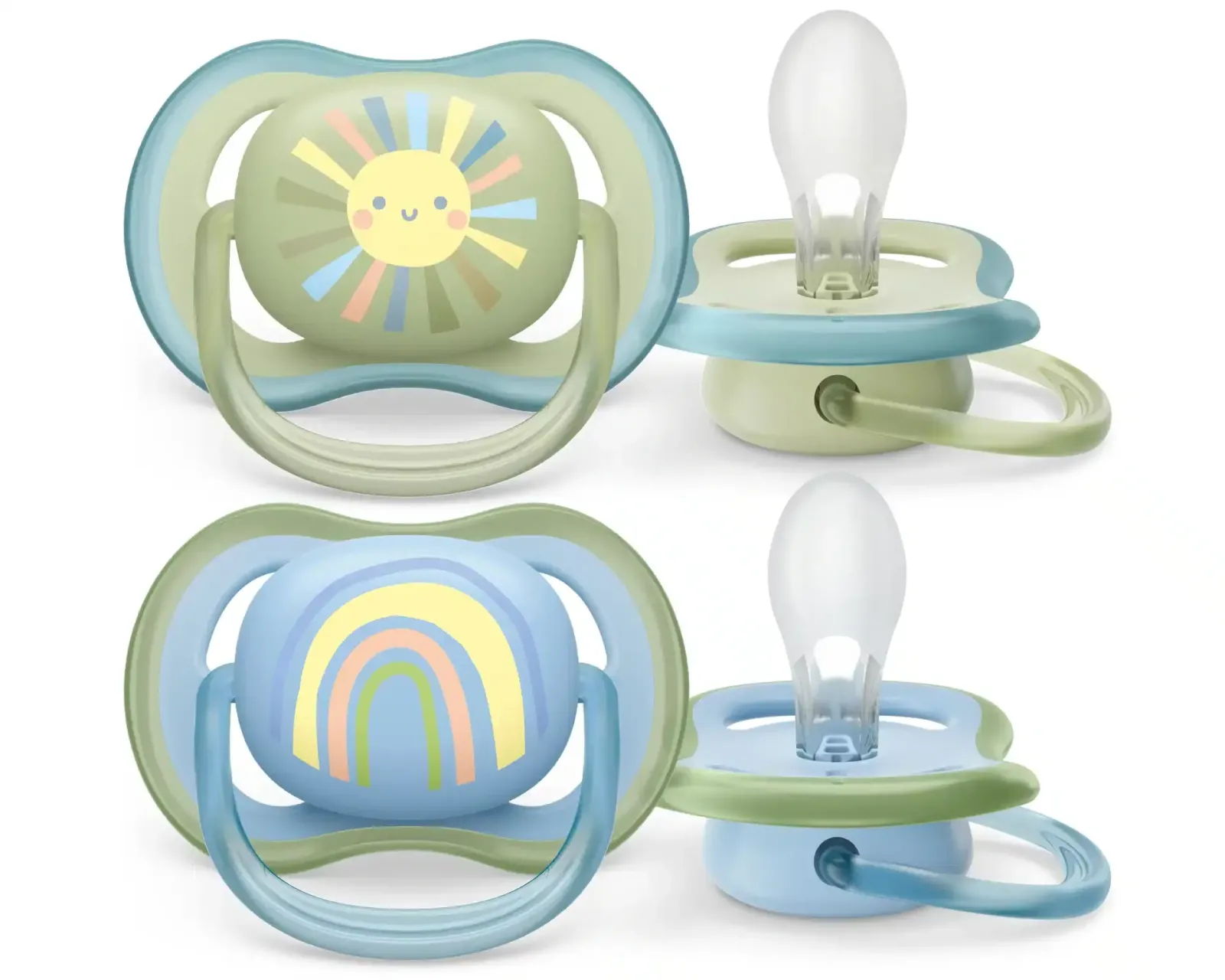 Philips-Avent - Fopspeen +0M Ultra Air Zon/Regenboog Boy