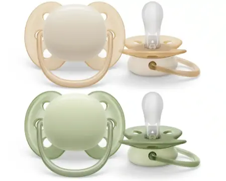 Philips-Avent - Fopspeen +0M Ultra Soft Beige/Licht groen