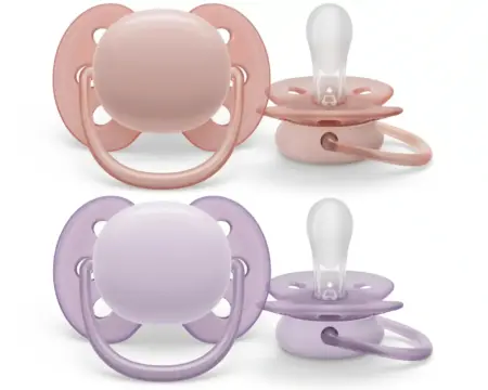 Philips-Avent - Fopspeen +0M Ultra Soft Grijs/Roze