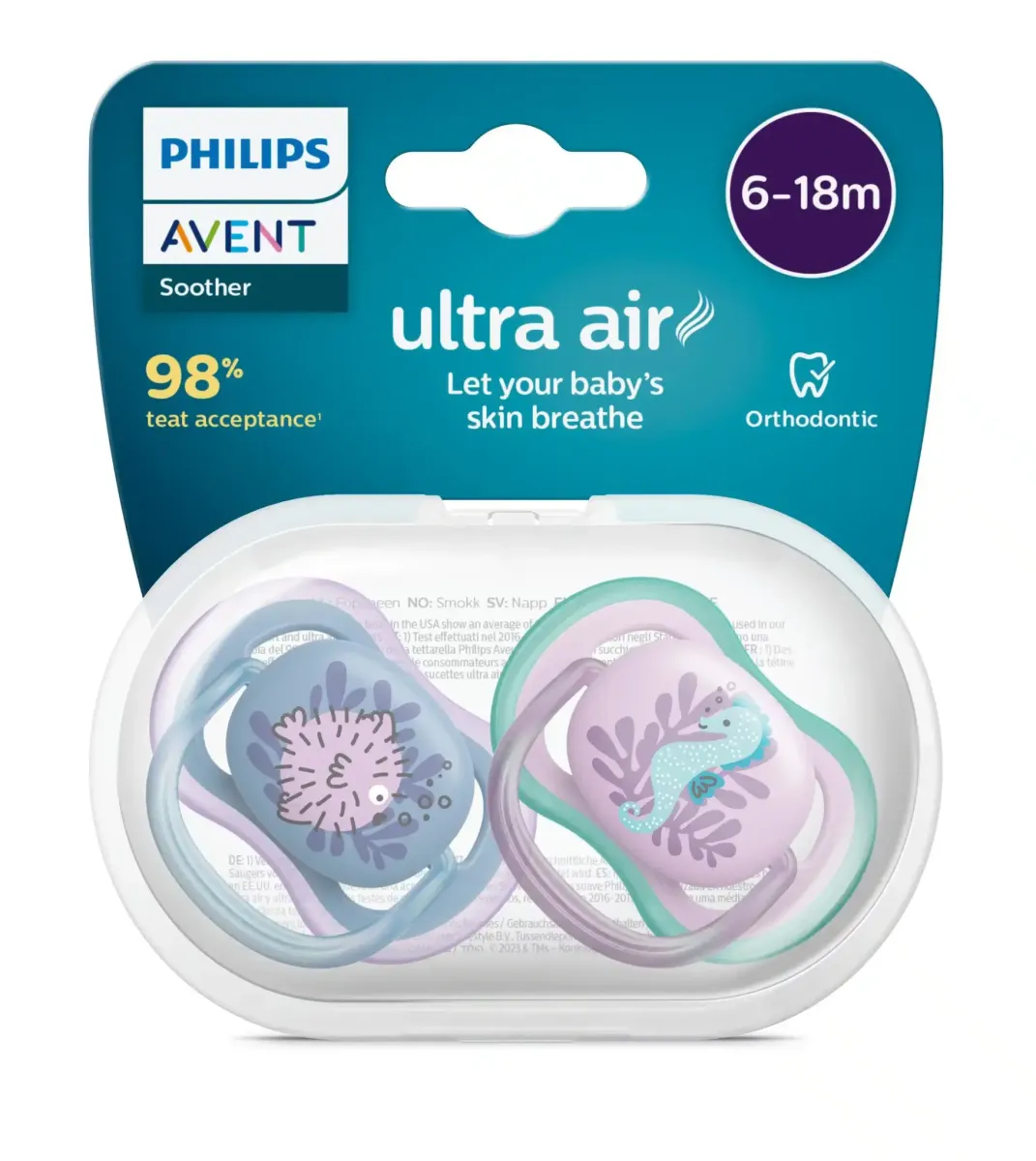 Philips-Avent - Fopspeen +6M Ultra Air Dieren mix