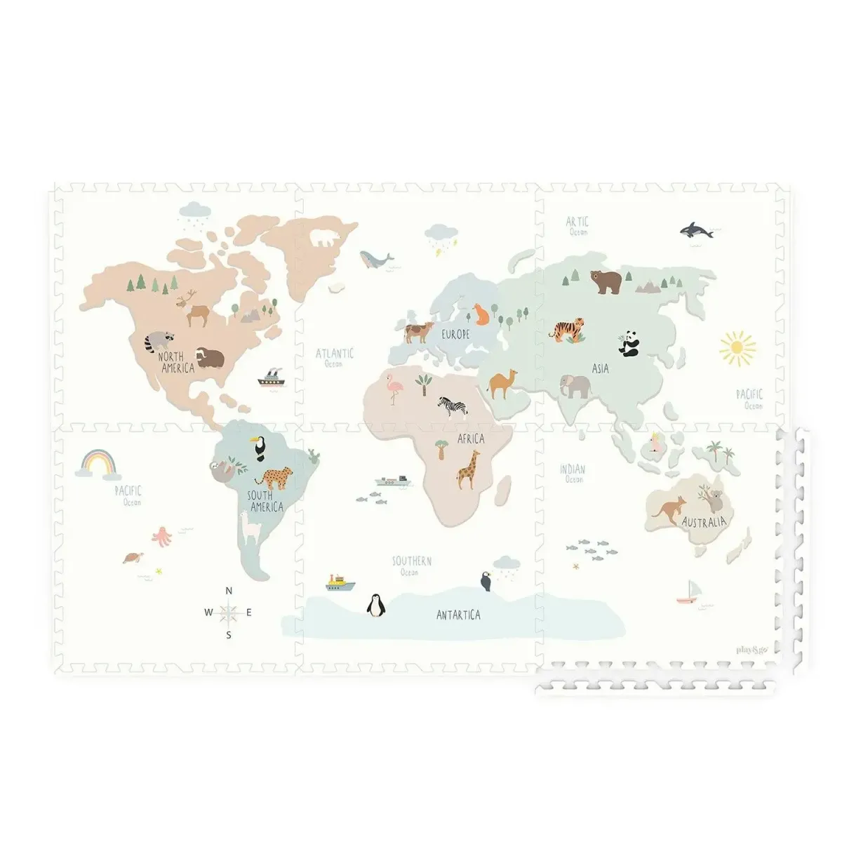 Play & Go - EEVAA - Worldmap colour (120 x 180 cm - 6 tiles)