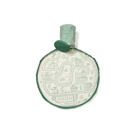 Play & Go - Opbergmand Met Speeltapijt - Roadmap Green 140cm