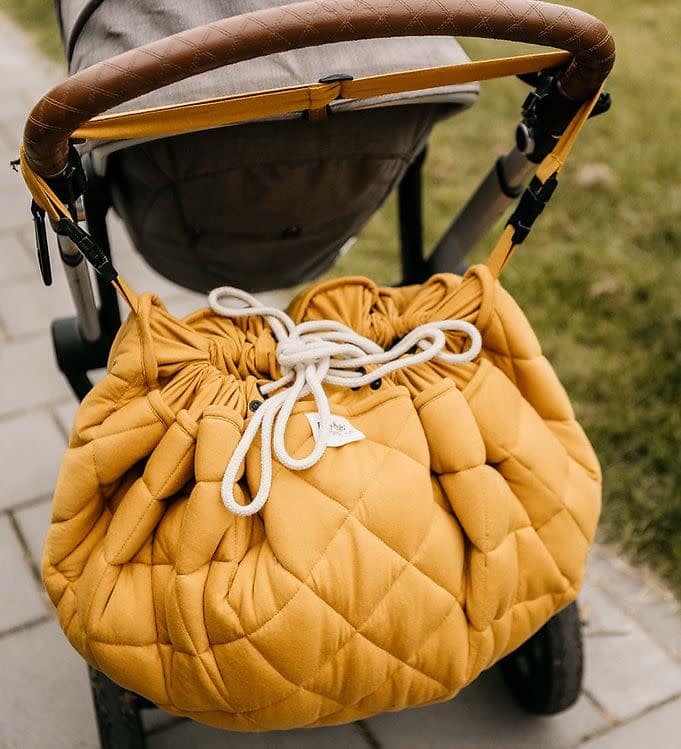 Play & Go - Soft Baby Speeltapijt - Opbergzak Mustard Chai Tea