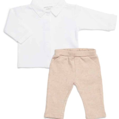 Poetree Kids - 2 Delige Baby Set - Camel/Wihte