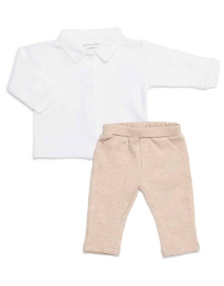 Poetree Kids - 2 Delige Baby Set - Camel/Wihte