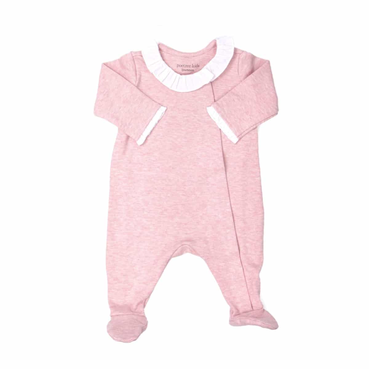 Poetree Kids - Babypakje Chevron Pink with white collar maat 50