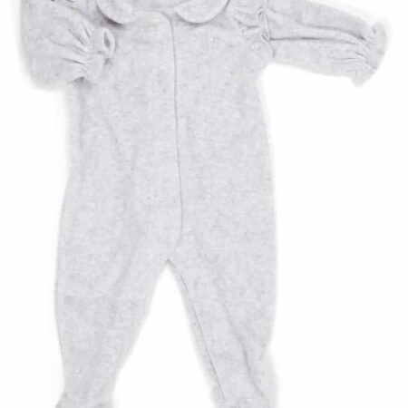 Poetree Kids - Babypakje Velours Met Ruffles - Licht Grijs