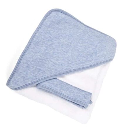 Poetree Kids - Badcape & washandje - Chevron Denim Blue