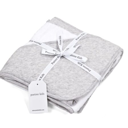 Poetree Kids - Badcape & washandje - Chevron Light Grey