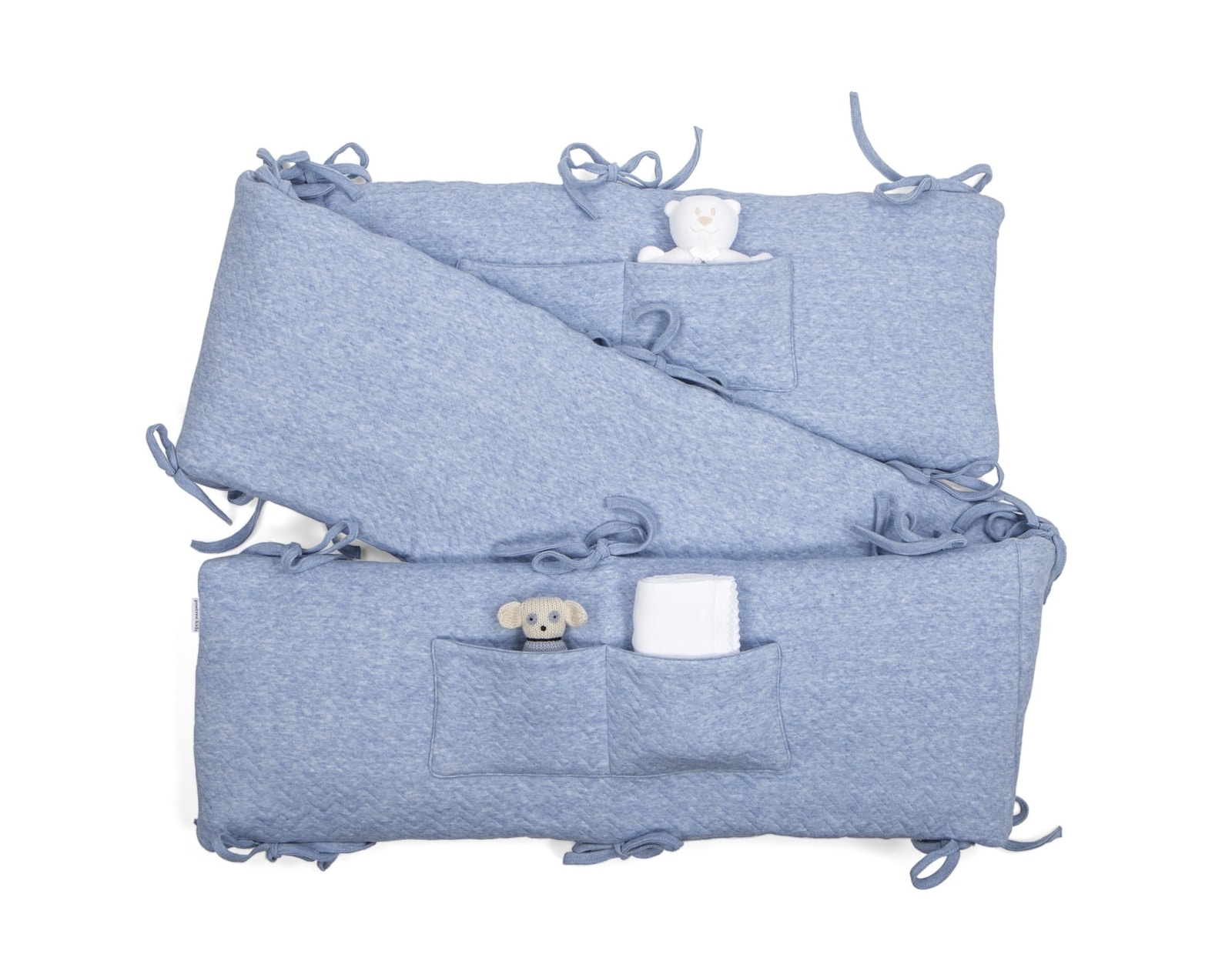 Poetree Kids - Box Bumper/ Parc beschermer - Chevron Denim Blue