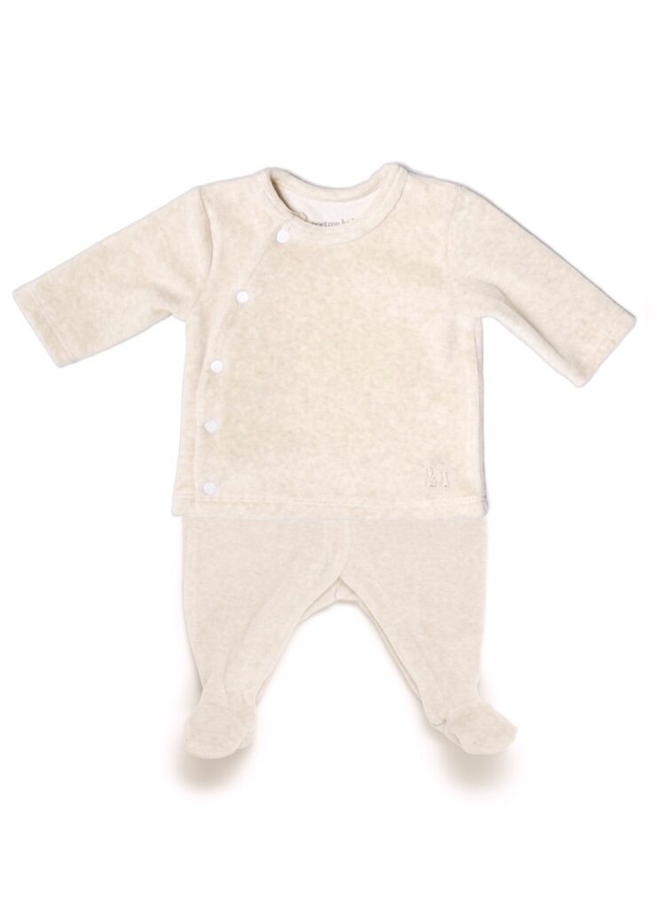 Poetree Kids - Comfy velours baby set Sand