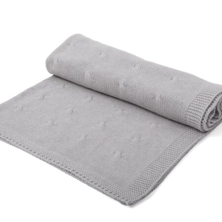 Poetree Kids - Gebreide Wolmix deken - Grey