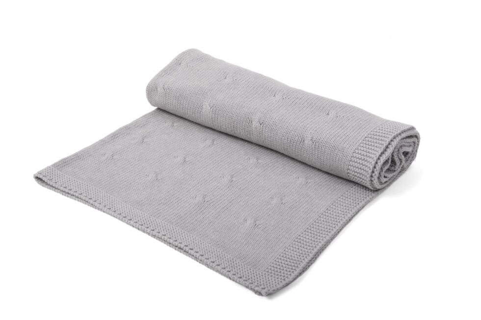Poetree Kids - Gebreide Wolmix deken - Grey