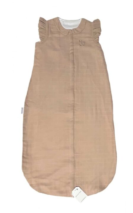 Poetree Kids - Muslin Sleepingbag Light Camel shoulder ruffle- 90cm