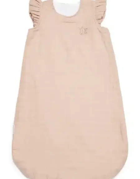 Poetree Kids - Muslin Sleepingbag Light Camel shoulder ruffle -65cm