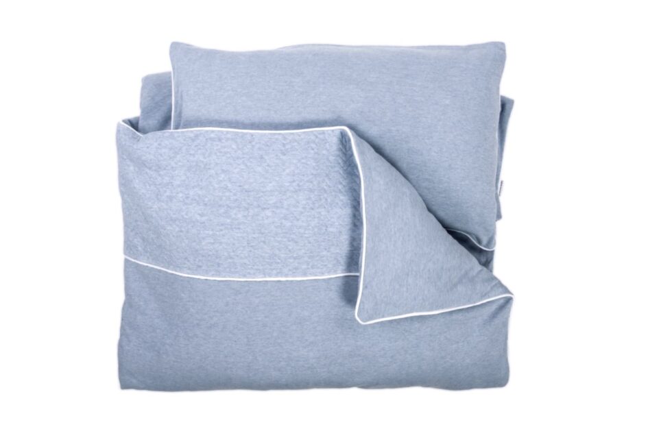 Poetree Kids - Park Dekbedovertrek & Kussensloop 80X80cm / 40x30cm - Chevron Denim Blue
