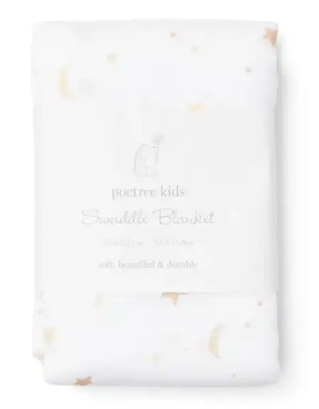 Poetree Kids - Swaddle Moon & stars 120x120cm