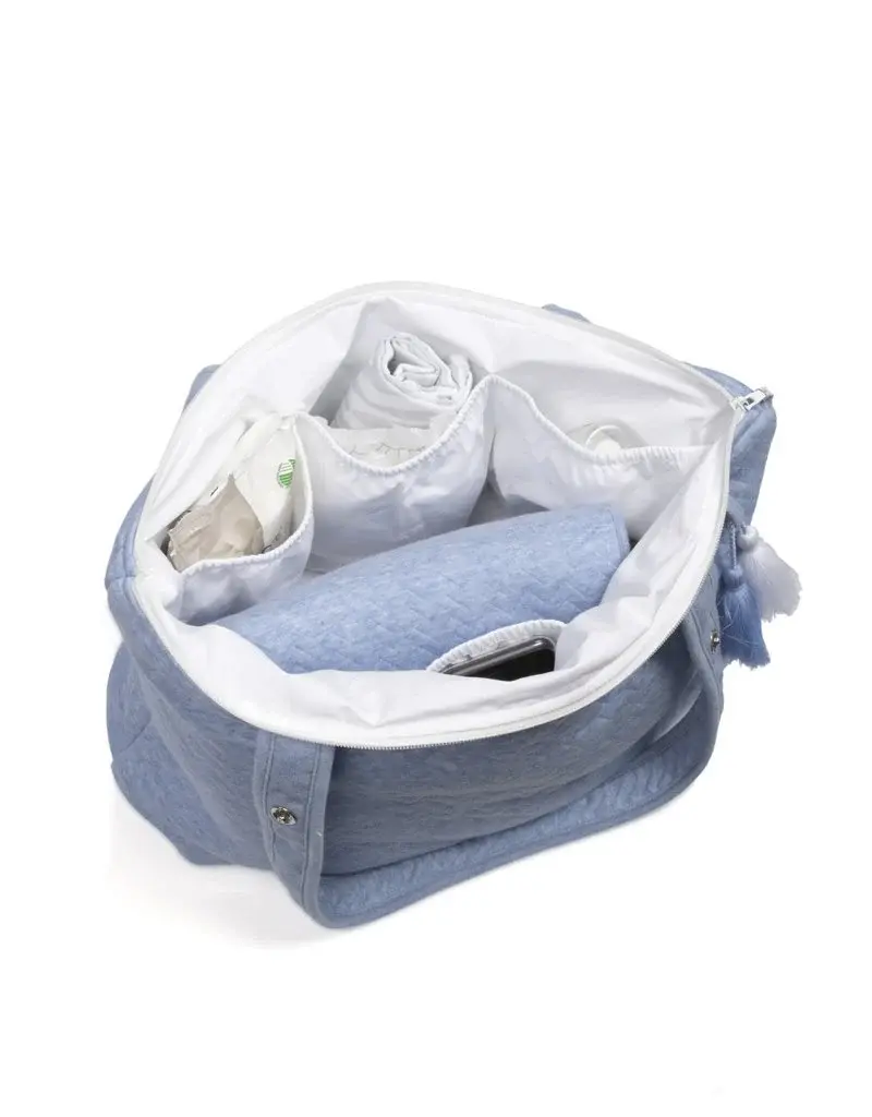 Poetree Kids - Verzorgingstas /Mommy bag - Chevron Denim Blue