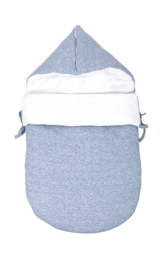 Poetree Kids - Voetenzak/Engelennestje 5-punts gordel - Chevron Denim Blue