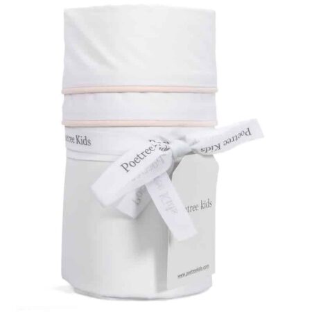 Poetree Kids - Wieg laken (80x100cm) - Chevron Light Pink