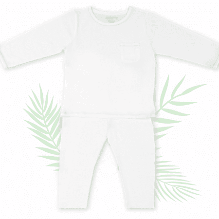 Puckababy - Pajamas 6-12M - Tencel - White