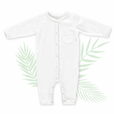 Puckababy - Sleepsuit 3-6M - Tencel - White