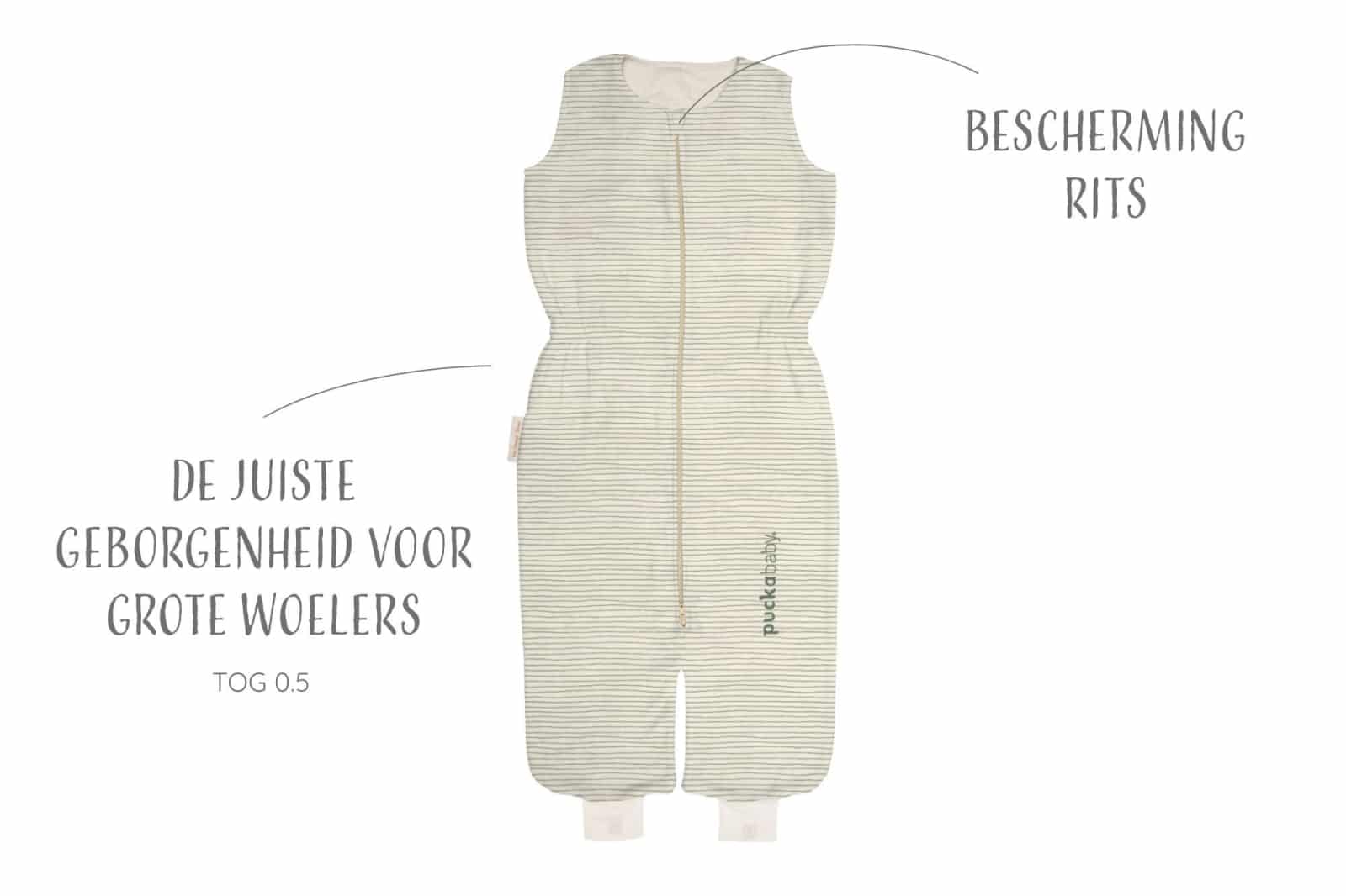 Puckababy - The Bag Kidz > 2.5 Y | 130 CM - Cotton - Green Stripes