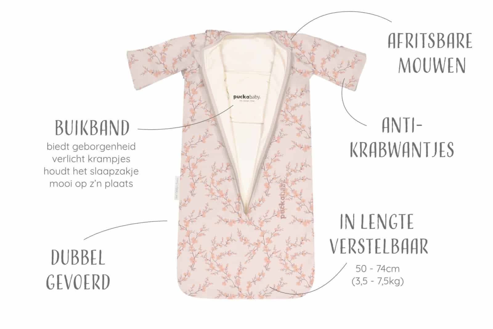 Puckababy - The Bag Newborn < 6 M | 70 CM - Cotton - Blossom