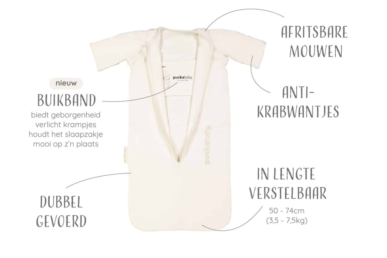 Puckababy - The Bag Newborn < 6 M | 70 CM - Cotton - Pure