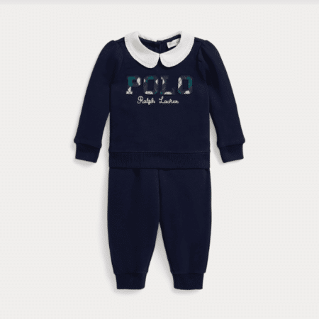 Ralph Lauren -Argyle - Logo Fleece Sweatshirt & Pant Set - Navy