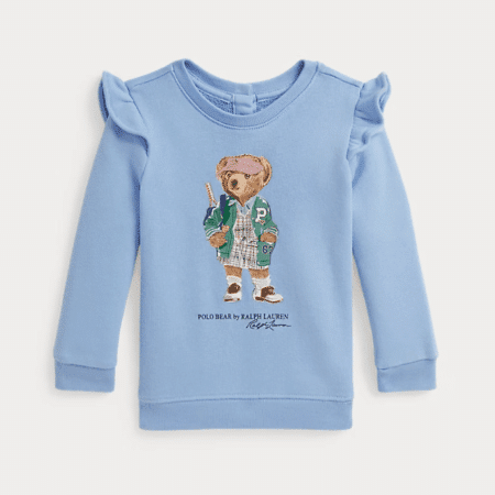 Ralph Lauren - Fleece Polo Bear sweatshirt met ruches - Chambray blue