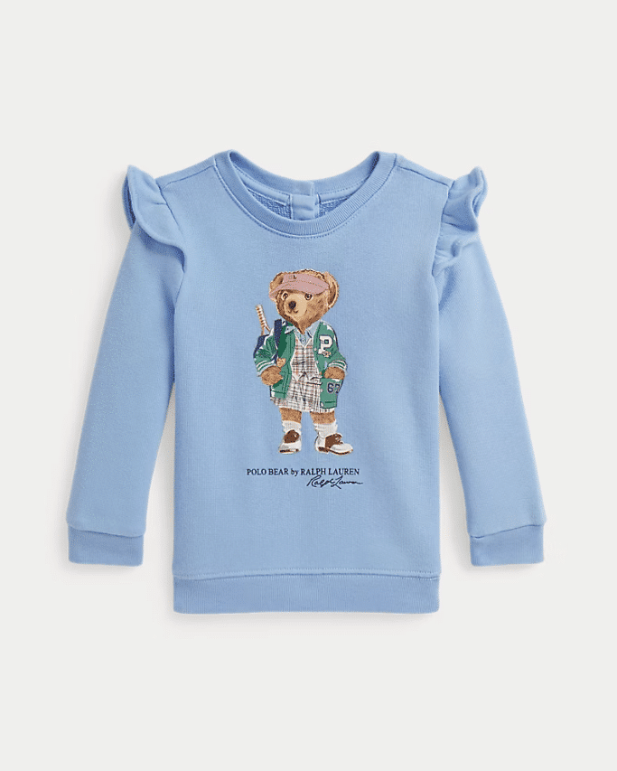Ralph Lauren - Fleece Polo Bear sweatshirt met ruches - Chambray blue