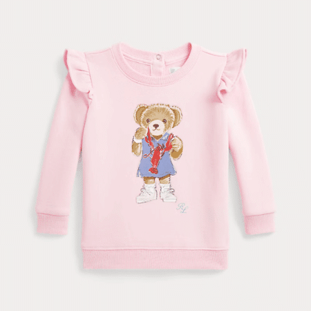 Ralph Lauren - Fleece trui met Polo Bear - Bath pink