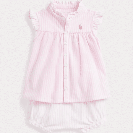 Ralph Lauren - Gebreide gestreepte top en bloomer - Carmel pink multi