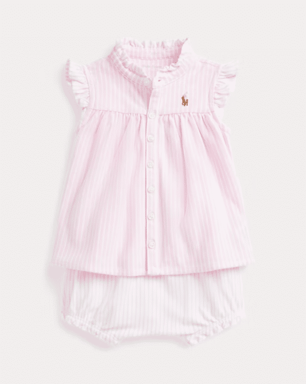 Ralph Lauren - Gebreide gestreepte top en bloomer - Carmel pink multi