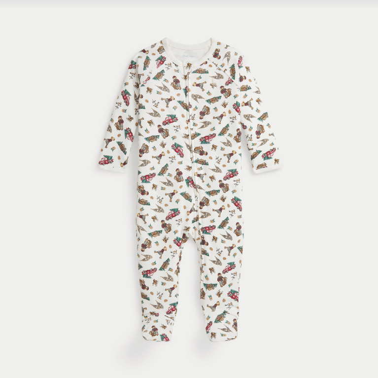 Ralph Lauren - Polo Bear Cotton Footed Coverall - Winter Wonderland